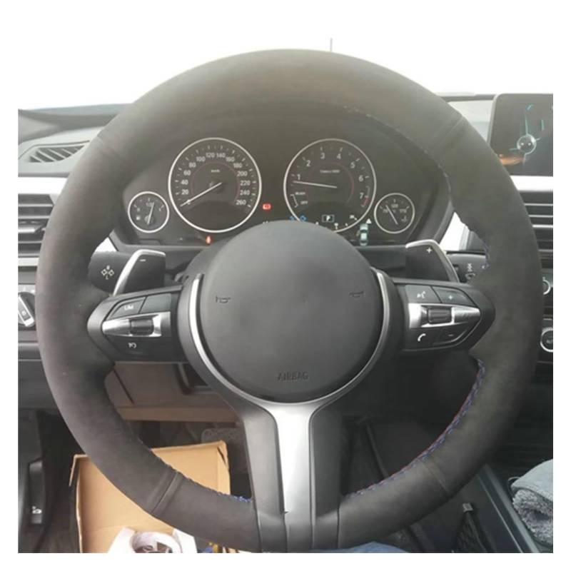 Lenkradbezüge Für F87 M2 F80 M3 F82 M4 M5 F12 F13 M6 F85 X5 F86 F33 X6 F30 Sport Schwarz Wildleder Leder Auto Lenkrad Abdeckung Lenkradschutz(A) von Hguvsjd