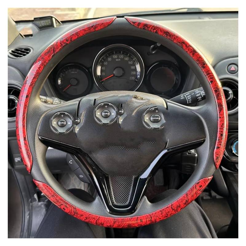 Lenkradbezüge Für Toyota Auto Runde Lenkrad Abdeckung Für Durchmesser 38cm Runde Lenkrad Auto Kit Zubehör Lenkradschutz(B Red) von Hguvsjd