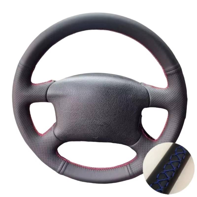 Lenkradbezüge Für VW Für Golf 4 MK4 1998-2004 Für Passat B5 1996-2005 DIY Handnähende Lenkradabdeckung Lederbesatz Weiche Perforierte Abdeckung Lenkradschutz(Blue Thread) von Hguvsjd