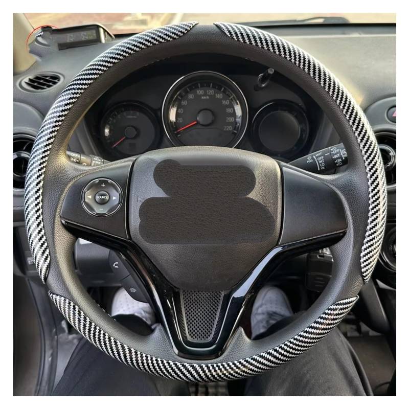 Lenkradbezüge Für Volvo Auto Runde Lenkrad Abdeckung Für Durchmesser 38cm Runde Lenkrad Auto Kit Zubehör Lenkradschutz(A Silver) von Hguvsjd