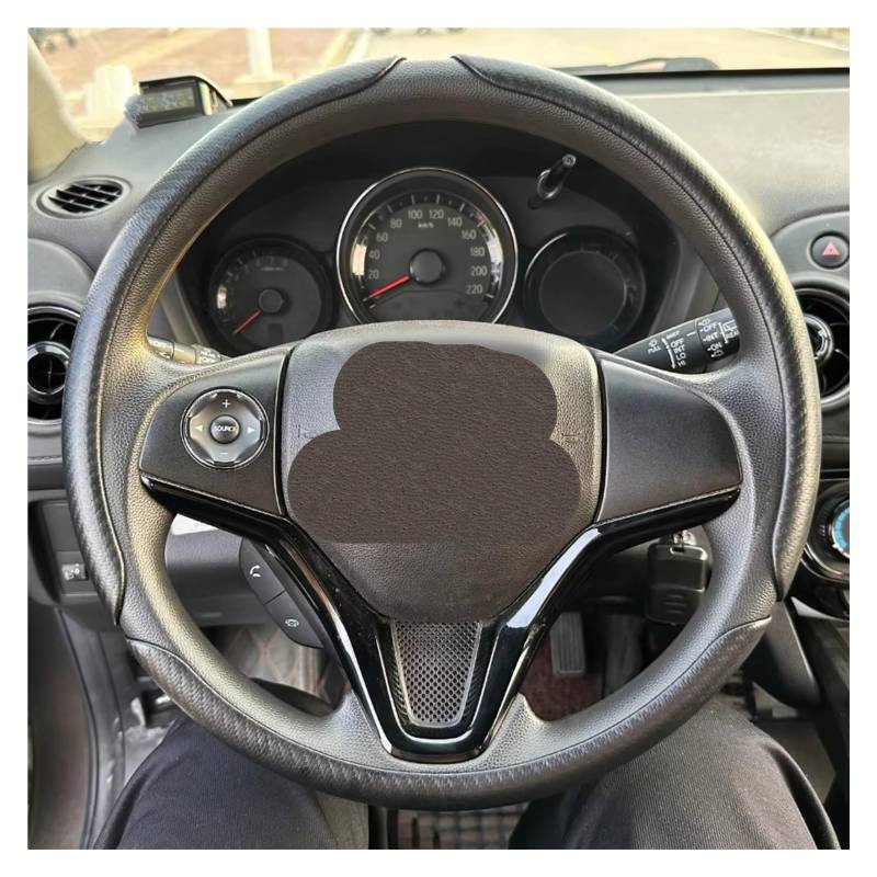 Lenkradbezüge Für Volvo Auto Runde Lenkrad Abdeckung Für Durchmesser 38cm Runde Lenkrad Auto Kit Zubehör Lenkradschutz(C Black) von Hguvsjd