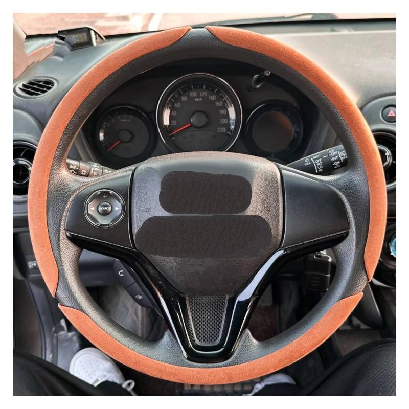 Lenkradbezüge Für Volvo Auto Runde Lenkrad Abdeckung Für Durchmesser 38cm Runde Lenkrad Auto Kit Zubehör Lenkradschutz(D Brown) von Hguvsjd