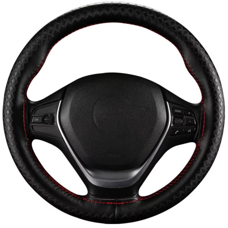 Lenkradbezüge Universal-Lenkradabdeckung Geprägt Handgeflochten Auto-Radabdeckung Für Lenkrad 38 cm Lenkradschutz(CA325-BB) von Hguvsjd