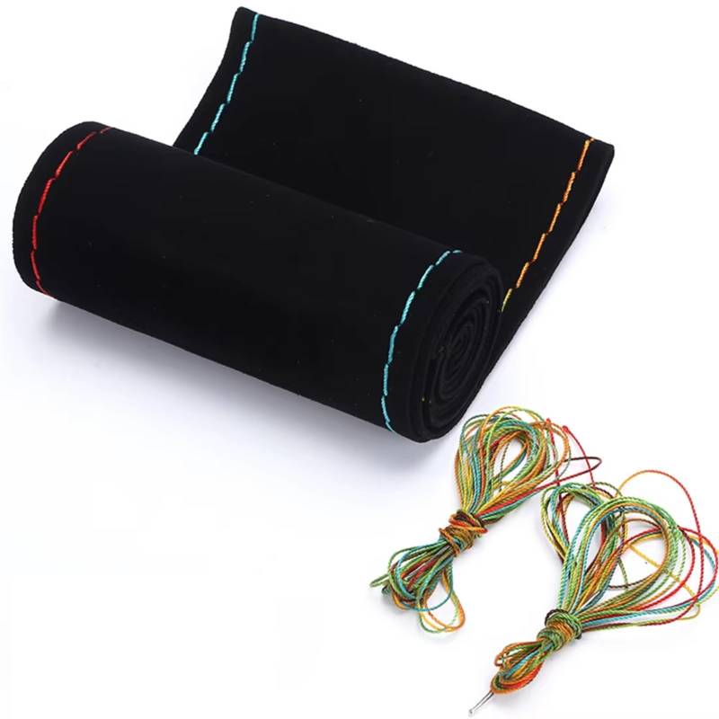 Lenkradbezüge Universal Wildleder Lederbezug Lenkräder Stich Lenkbezug DIY Hand Nähen Sport Racing Auto Lenkradbezüge Lenkradschutz(CA248-BC) von Hguvsjd