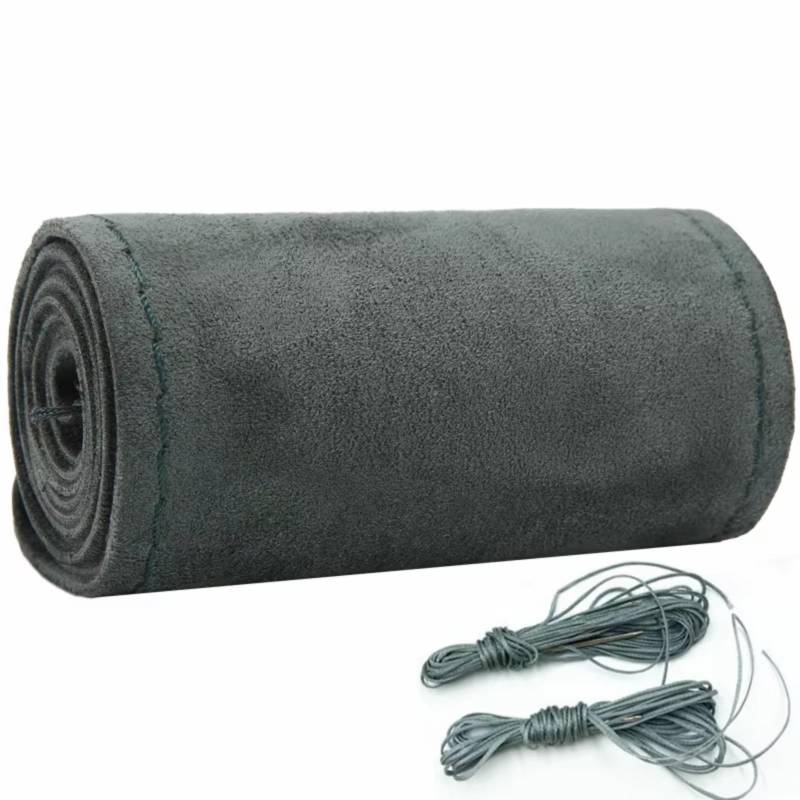 Lenkradbezüge Universal Wildleder Lederbezug Lenkräder Stich Lenkbezug DIY Hand Nähen Sport Racing Auto Lenkradbezüge Lenkradschutz(CA248-GN) von Hguvsjd