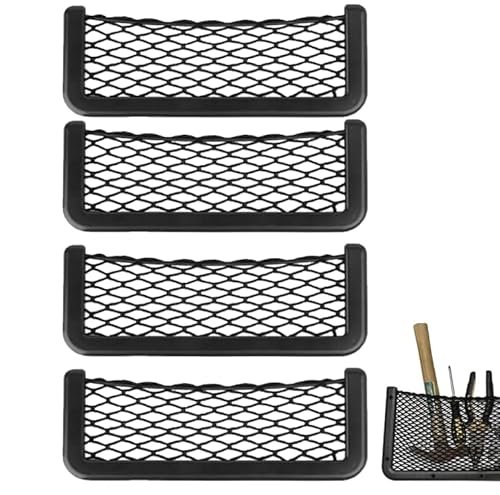 4 Stück Kofferraum Netztasche, 20 x 8cm Gepäcknetz Erstreckt, Strapazierfähige Kofferraumnetz Universal, für Auto/SUV aus Nylon von HhBdy