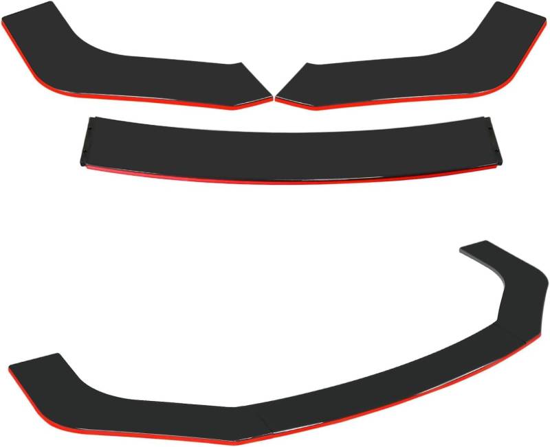 Frontlippe Frontspoiler Für Nissan GTR GT-R R35/Nismo MK1/MK2/MK3/MK4 2008-2024,Antikollisionsschutz Frontlippe Spoiler,Spoilerlippe Diffusor Body Kit Außen Zubehör,B-ShinyBlackRed von HhhhhYf