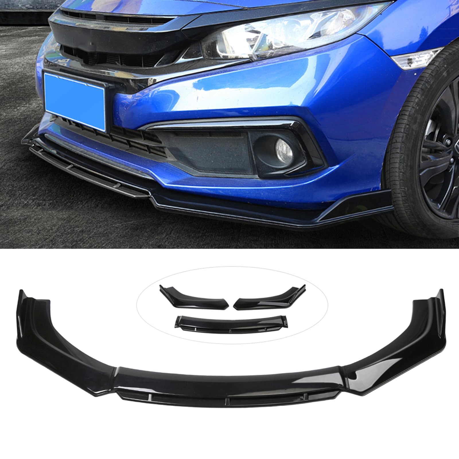 Frontlippe Frontspoiler für Alfa Romeo GT (937)/Alfa GTV (Typ 916) 1994-2011,Antikollisionsschutz Frontlippe Spoiler,Spoilerlippe Diffusor Body Kit Außen Zubehör,C-Black von HhhhhYf