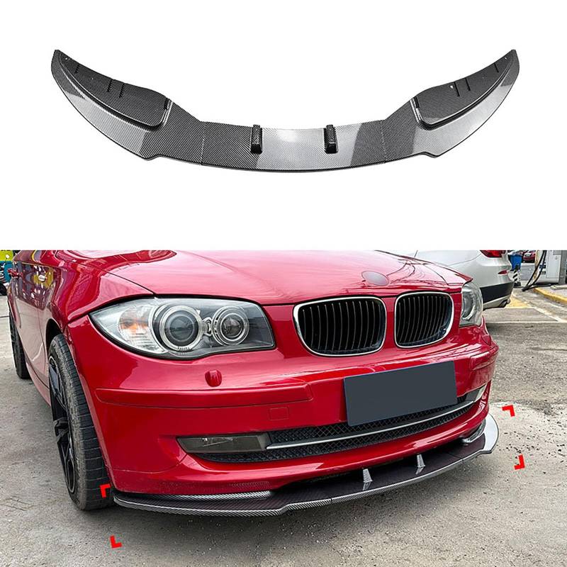 Frontlippe Frontspoiler für BMW 1 Series E81 E82 E87 E88 LCI 2008-2011,Antikollisionsschutz Frontlippe Spoiler,Spoilerlippe Diffusor Body Kit Außen Zubehör,A-Carbon Fiber von HhhhhYf