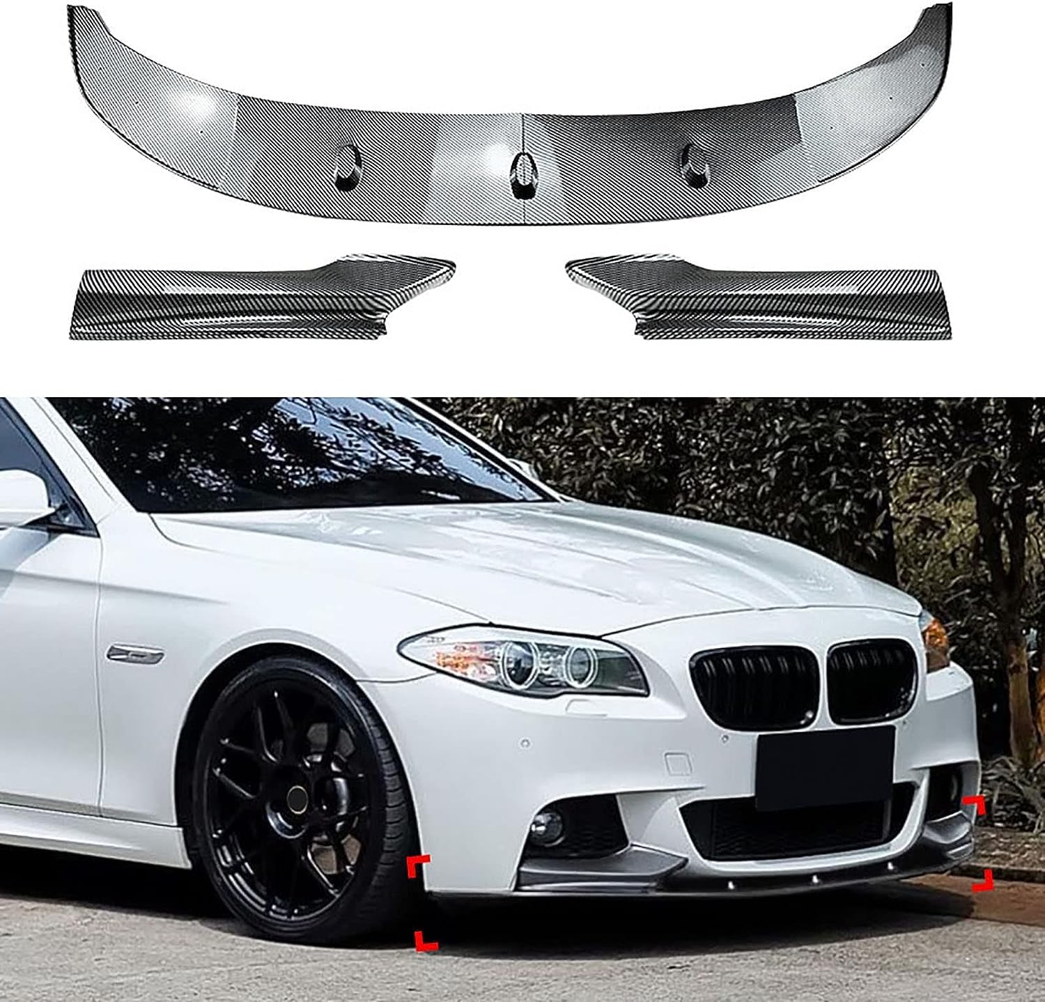 Frontlippe Frontspoiler für BMW 5 Series F10 F11 M Sport 2011-2017,Antikollisionsschutz Frontlippe Spoiler,Spoilerlippe Diffusor Body Kit Außen Zubehör,B-Carbon Fiber Frontlippe Frontspoiler für BMW 5 Series F10 F11 M Sport 2011-2017,Antikollisionsschutz Frontlippe Spoiler,Spoilerlippe Diffusor Body Kit Außen Zubehör,B-Carbon Fiber von HhhhhYf