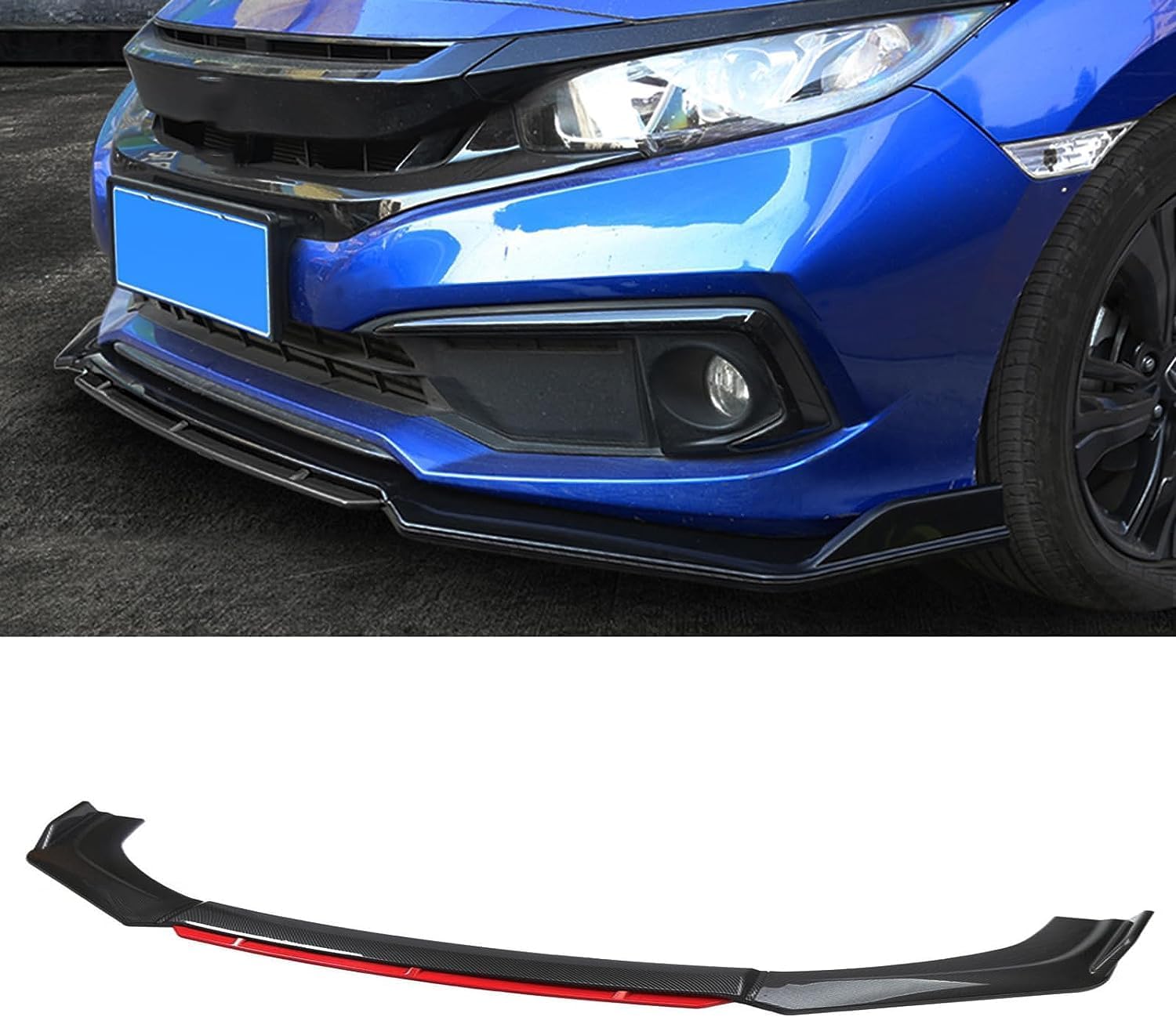 Frontlippe Frontspoiler für BMW 7 Series 7er E65/E66/E67 2001-2008,Antikollisionsschutz Frontlippe Spoiler,Spoilerlippe Diffusor Body Kit Außen Zubehör,D-Carbon and Red Frontlippe Frontspoiler für BMW 7 Series 7er E65/E66/E67 2001-2008,Antikollisionsschutz Frontlippe Spoiler,Spoilerlippe Diffusor Body Kit Außen Zubehör,D-Carbon and Red von HhhhhYf