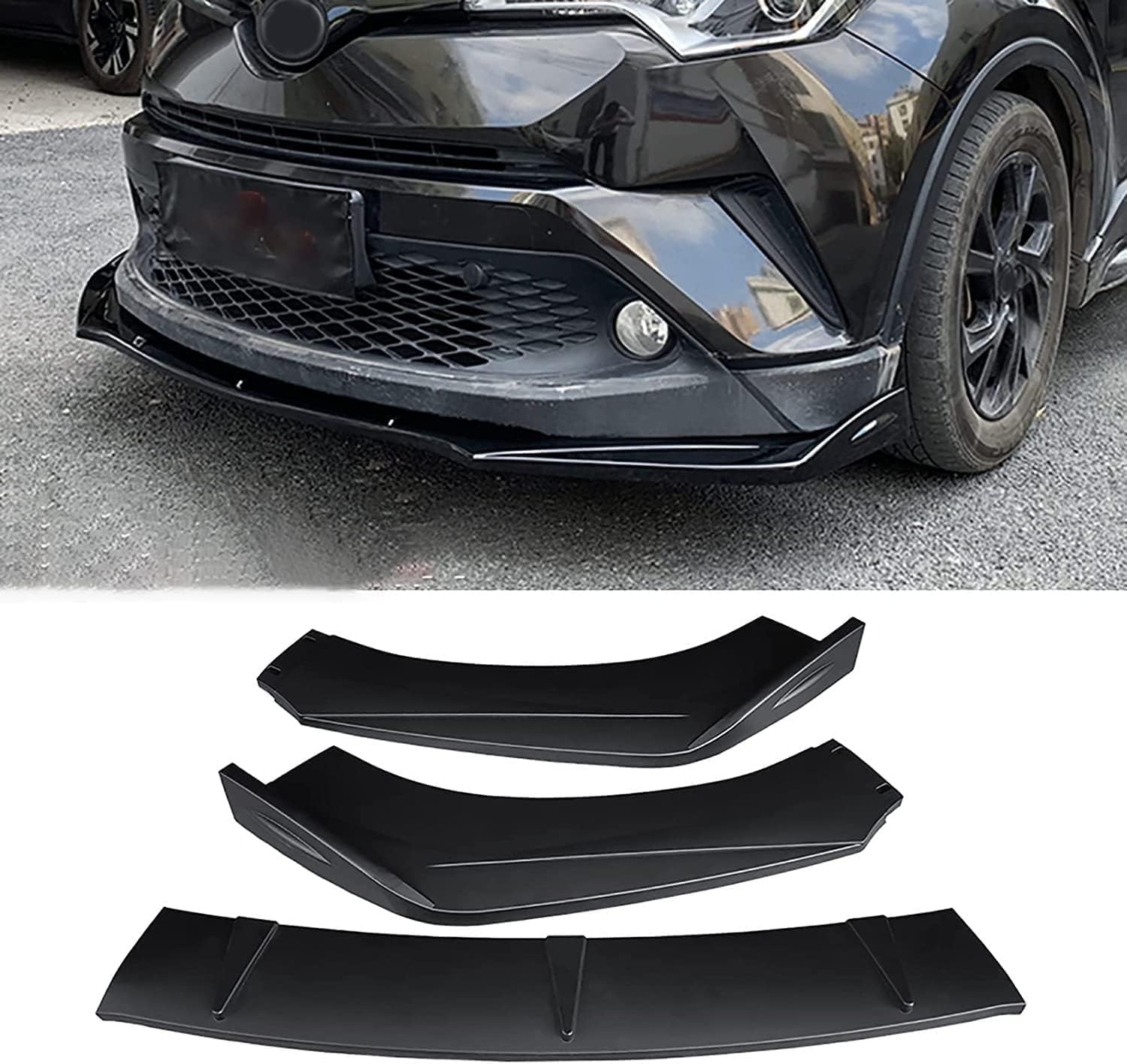 Frontlippe Frontspoiler für Toyota C-HR 2018-2022,Antikollisionsschutz Frontlippe Spoiler,Spoilerlippe Diffusor Body Kit Außen Zubehör,A-Matte Black Frontlippe Frontspoiler für Toyota C-HR 2018-2022,Antikollisionsschutz Frontlippe Spoiler,Spoilerlippe Diffusor Body Kit Außen Zubehör,A-Matte Black von HhhhhYf