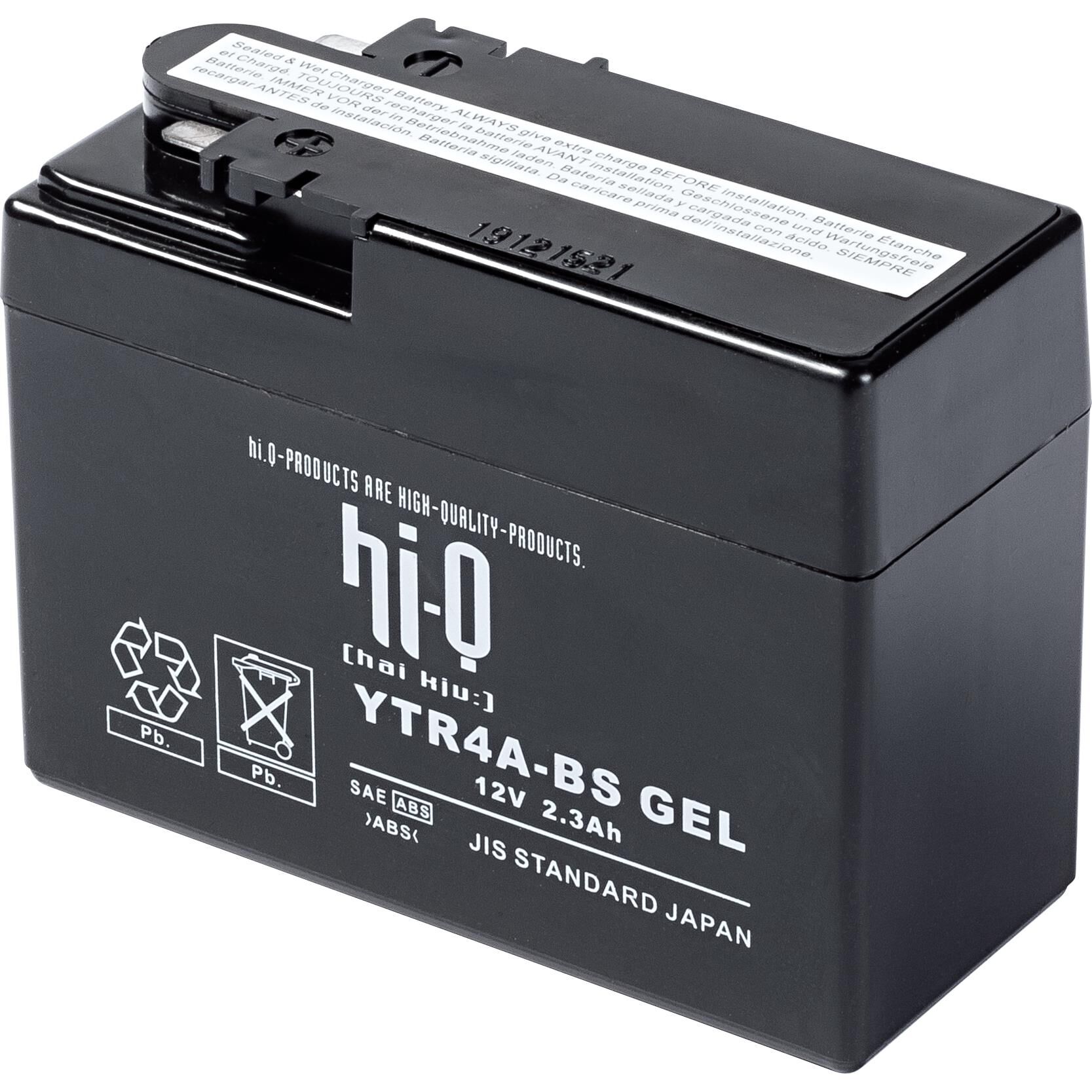 Hi-Q Batterie AGM Gel geschlossen HTR4A, 12V, 2,3Ah (YTR4A) von Hi-Q