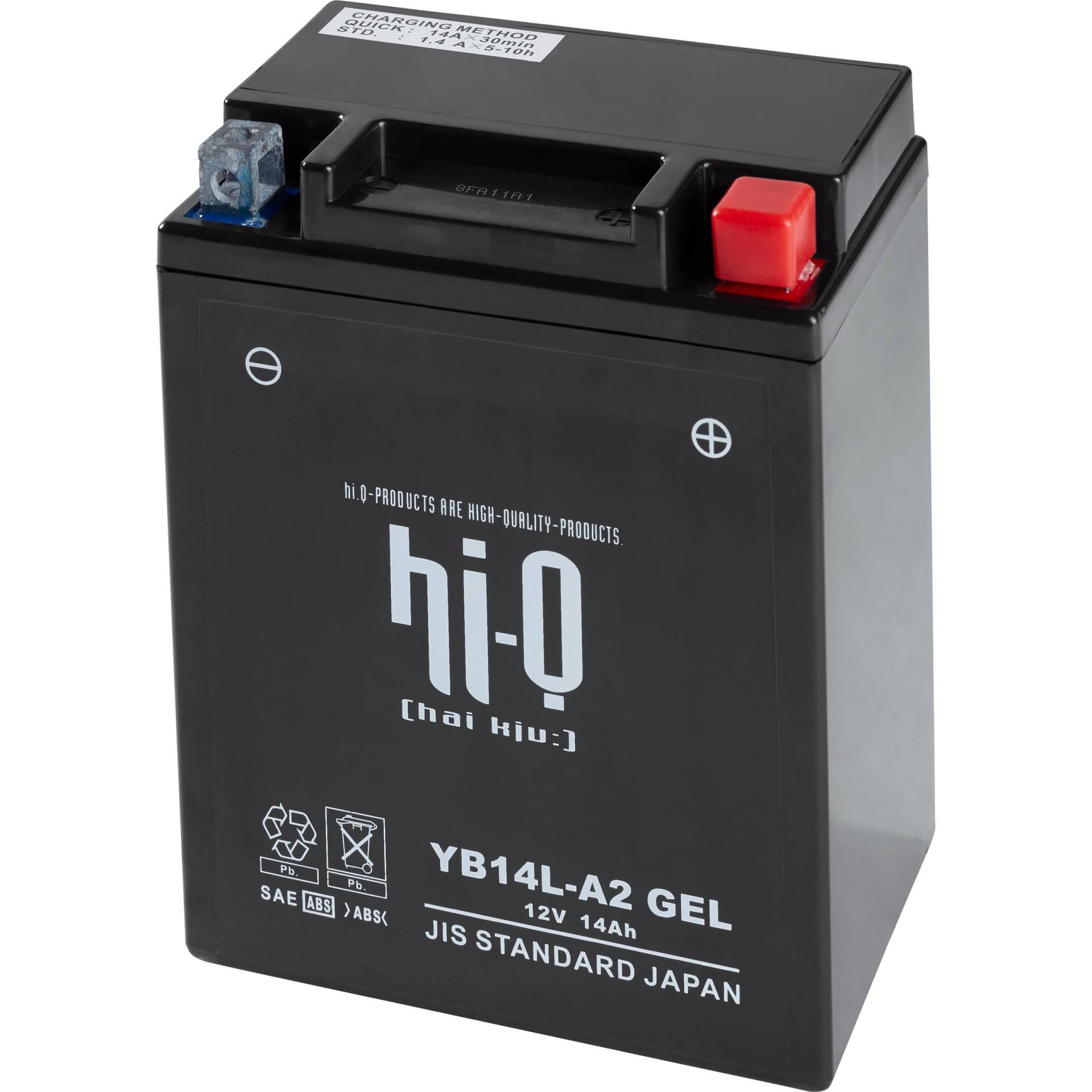 Hi-Q Batterie AGM Gel geschlossen HB14L-A2, 12V, 14Ah (YB14L-A2) von Hi-Q