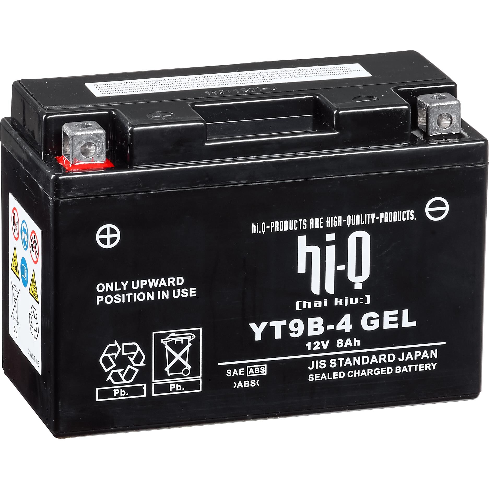 Hi-Q Batterie AGM Gel geschlossen HT9B-4, 12V, 8Ah (YT9B-4, YT9B- von Hi-Q