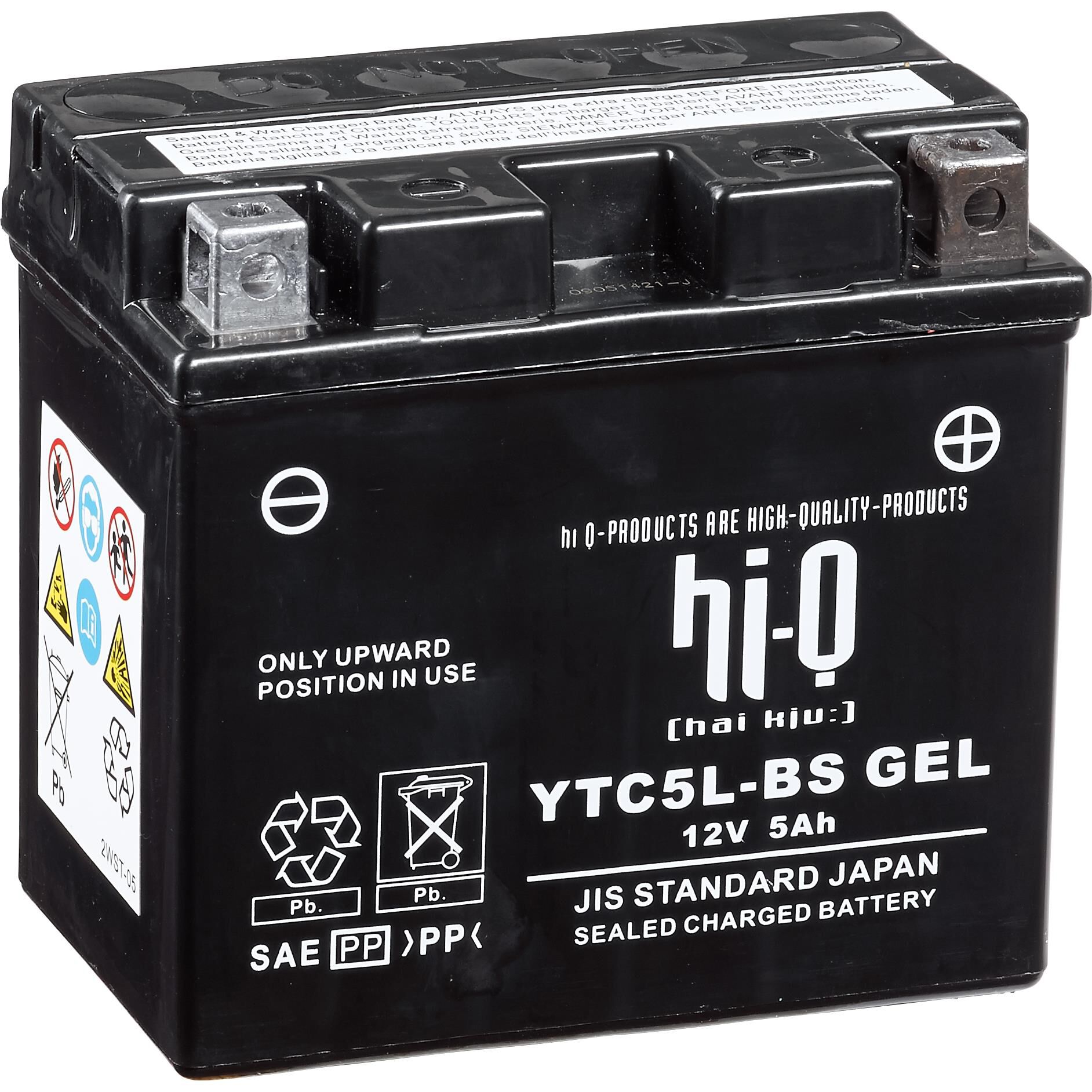Hi-Q Batterie AGM Gel geschlossen HTC5L, 12V, 5Ah (YTC5L) von Hi-Q
