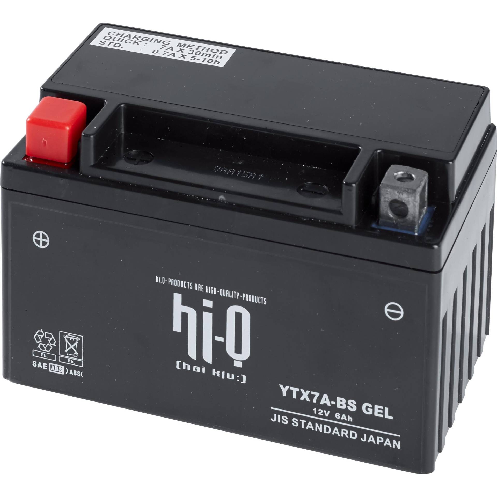 Hi-Q Batterie AGM Gel geschlossen HTX7A, 12V, 6Ah (YTX7A) von Hi-Q