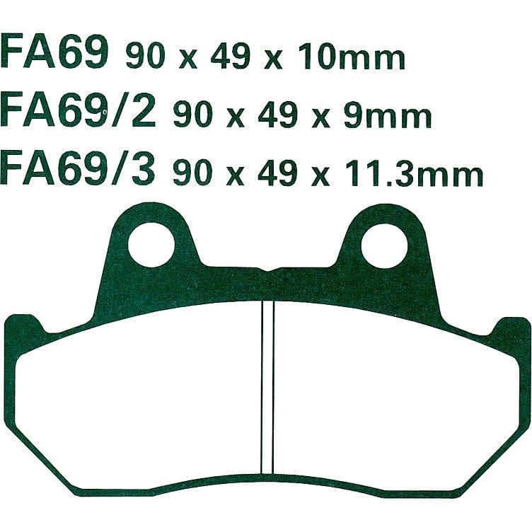 Hi-Q Bremsbeläge organisch FA069  90x49x10mm von Hi-Q