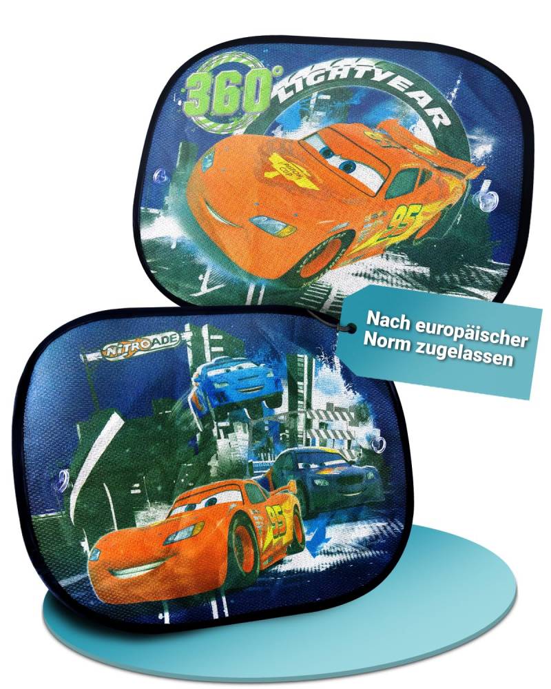 HiTS4KiDS - Sonnenschutz Auto Baby mit UV Schutz 2er Set - Sonnenschutz Auto für Kinder mit Saugnäpfen - Sonnenschutz Auto für Seitenscheiben - Auto Fenster Verdunkelung Disney Cars - 44 x 36 cm von HiTS4KiDS