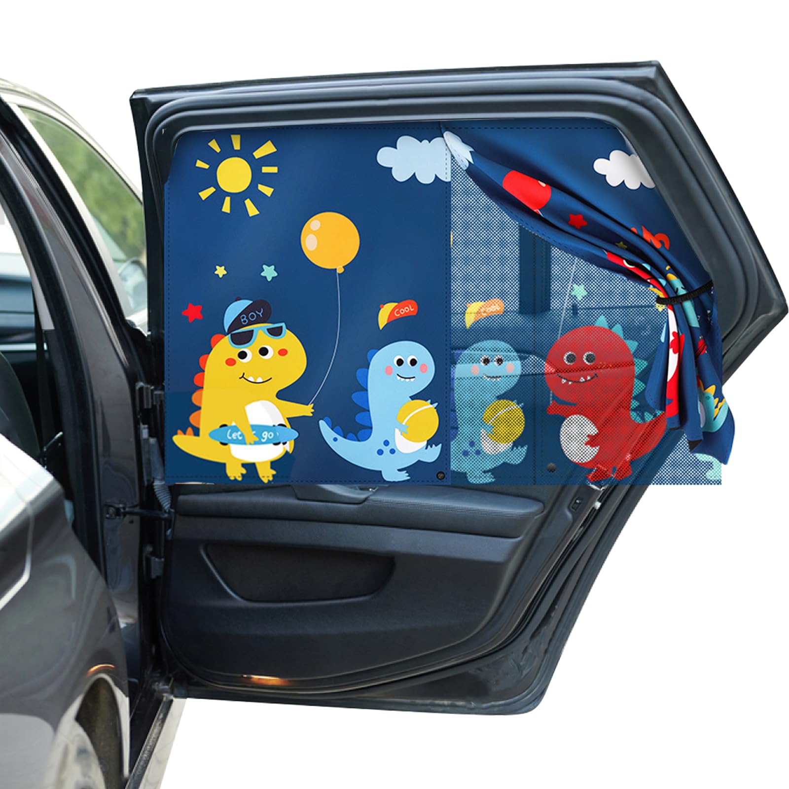 Hianjoo Auto Sonnenschutz Baby mit UV Schutz, Auto Moskitonetz Seitenscheibe für Kinder, Magnet Autofenster Sonnenschutz Universal, Doppellagiger Sonnenschutztuch - Dinosaurier Ballon Hianjoo Auto Sonnenschutz Baby mit UV Schutz, Auto Moskitonetz Seitenscheibe für Kinder, Magnet Autofenster Sonnenschutz Universal, Doppellagiger Sonnenschutztuch - Dinosaurier Ballon von Hianjoo