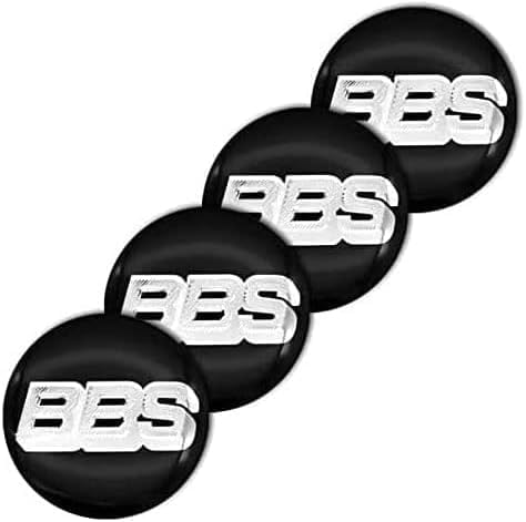 4 Stück Nabenkappen, kompatibel mit BBS 3D-Logo, Abdeckung, Emblem, Radkappe, Dekoration, Aufkleber, Radkappen, Kappen, Zubehör, Schwarz von Hicsticayt