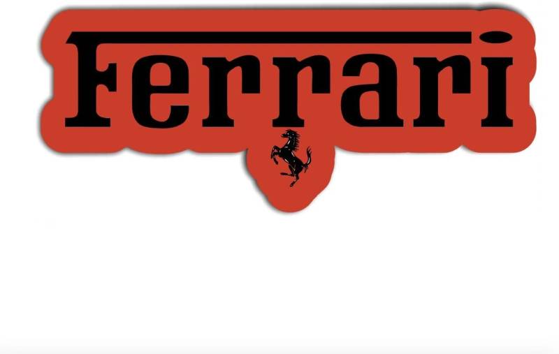 Hicsticayt Ferrari Rouge Sticker, Aufkleber, Doppelpack, mehrere Größen (10cm) von Hicsticayt