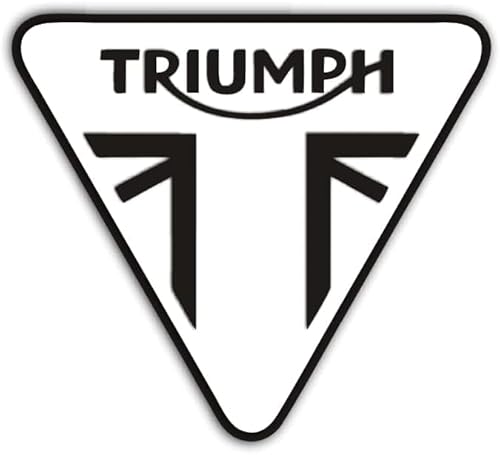 Hicsticayt Triumph Weiß Motorrad Sticker, Aufkleber, Doppelpack, mehrere Größen (20cm) von Hicsticayt