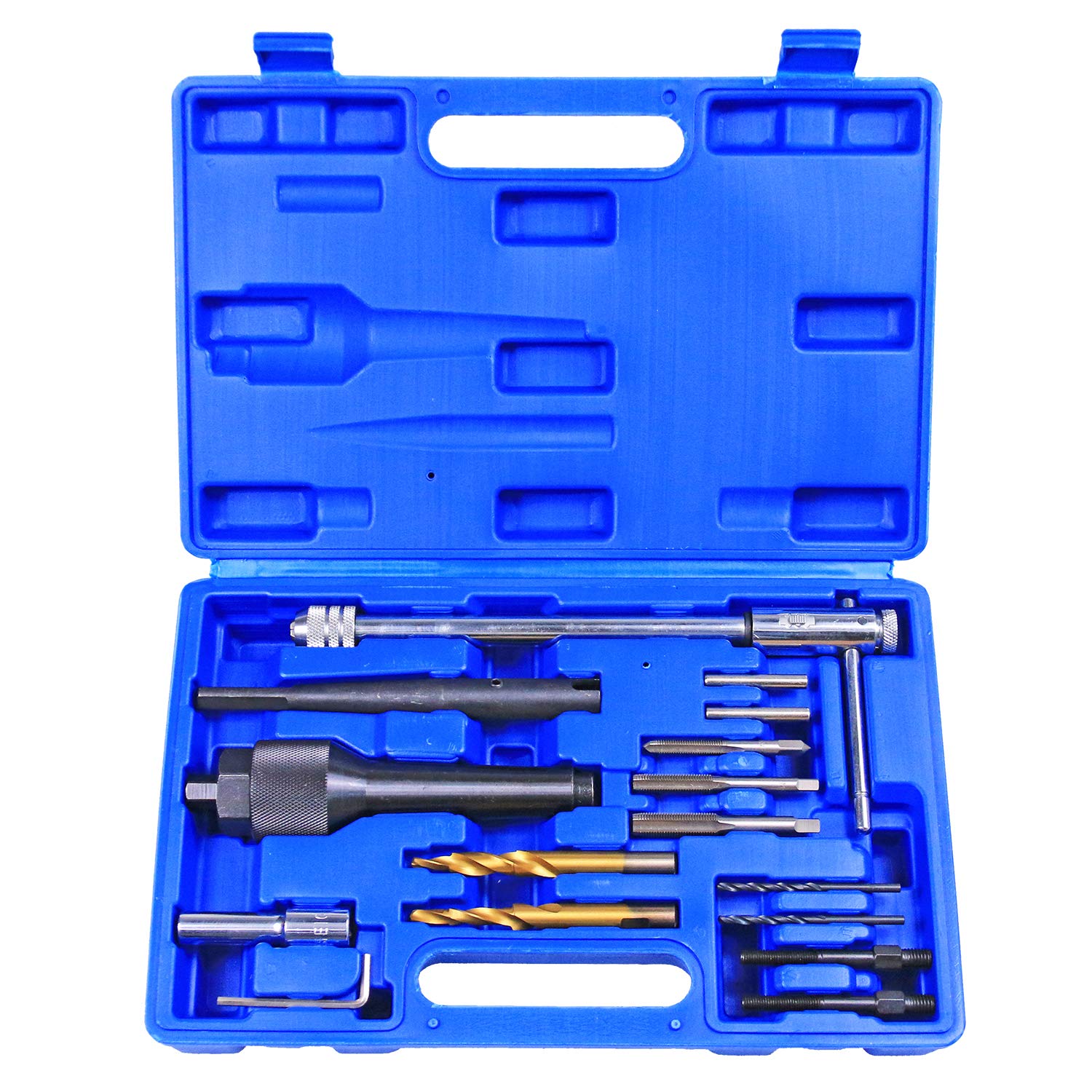 Highking Tool 16-TLG Glühkerzen Wechsel Reparatur Satz Set Zündkerzen Ausbauwerkzeug M8 M10 von Highking Tool