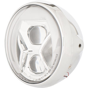 HIGHSIDER LED Scheinwerfer inkl. Kurvenlicht British Style Chrom Highsider von Highsider