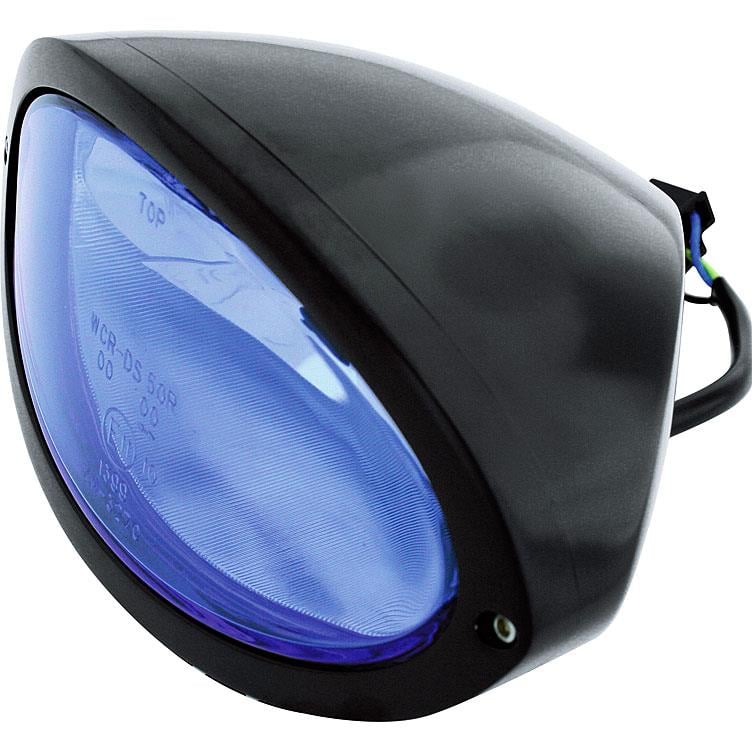 Highsider H4 Hauptscheinwerfer Iowa oval unten schwarz, blaues Glas Highsider H4 Hauptscheinwerfer Iowa oval unten schwarz, blaues Glas von Highsider