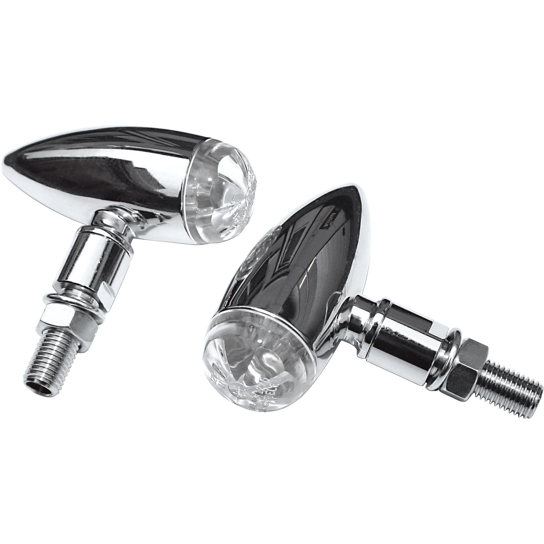Highsider LED Blinkerpaar Micro-Bullet M10 Alu Ø31mm chrom, klar Highsider LED Blinkerpaar Micro-Bullet M10 Alu Ø31mm chrom, klar von Highsider