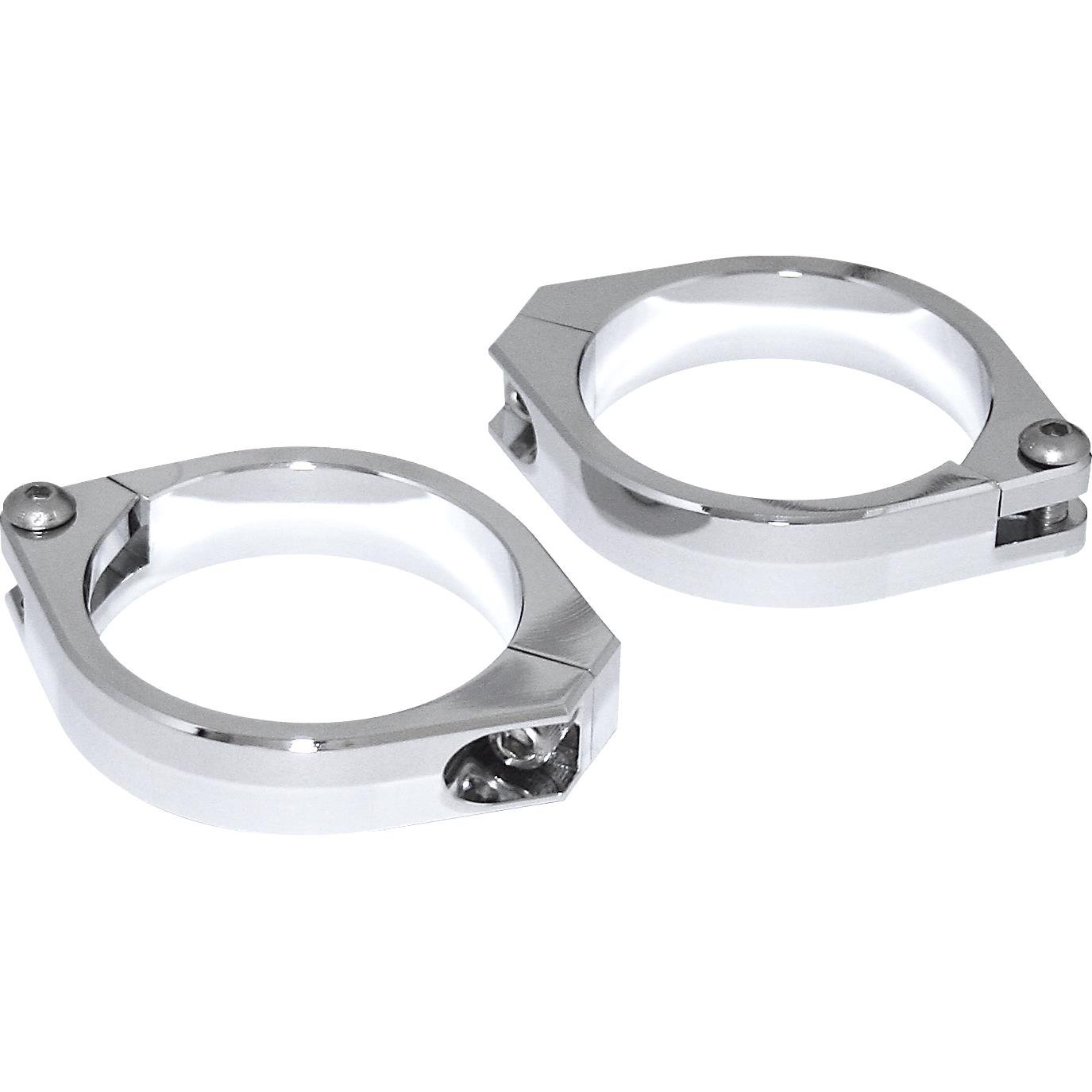 Highsider Standrohrschellenpaar Alu CNC 50/52/54mm chrom Highsider Standrohrschellenpaar Alu CNC 50/52/54mm chrom von Highsider