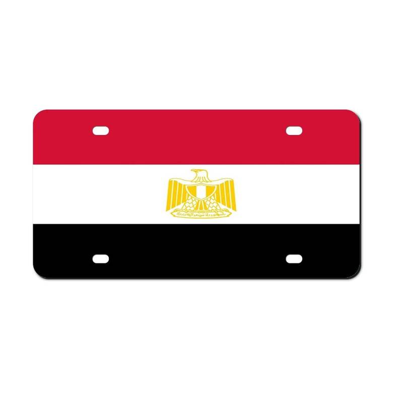 Higoss Kennzeichenrahmen, Motiv: Ägypten-Flagge, Nummernschilderrahmen, vorne, Aluminium, Metall, Nummernschild, dekorativ, 15,2 x 30,5 cm von Higoss
