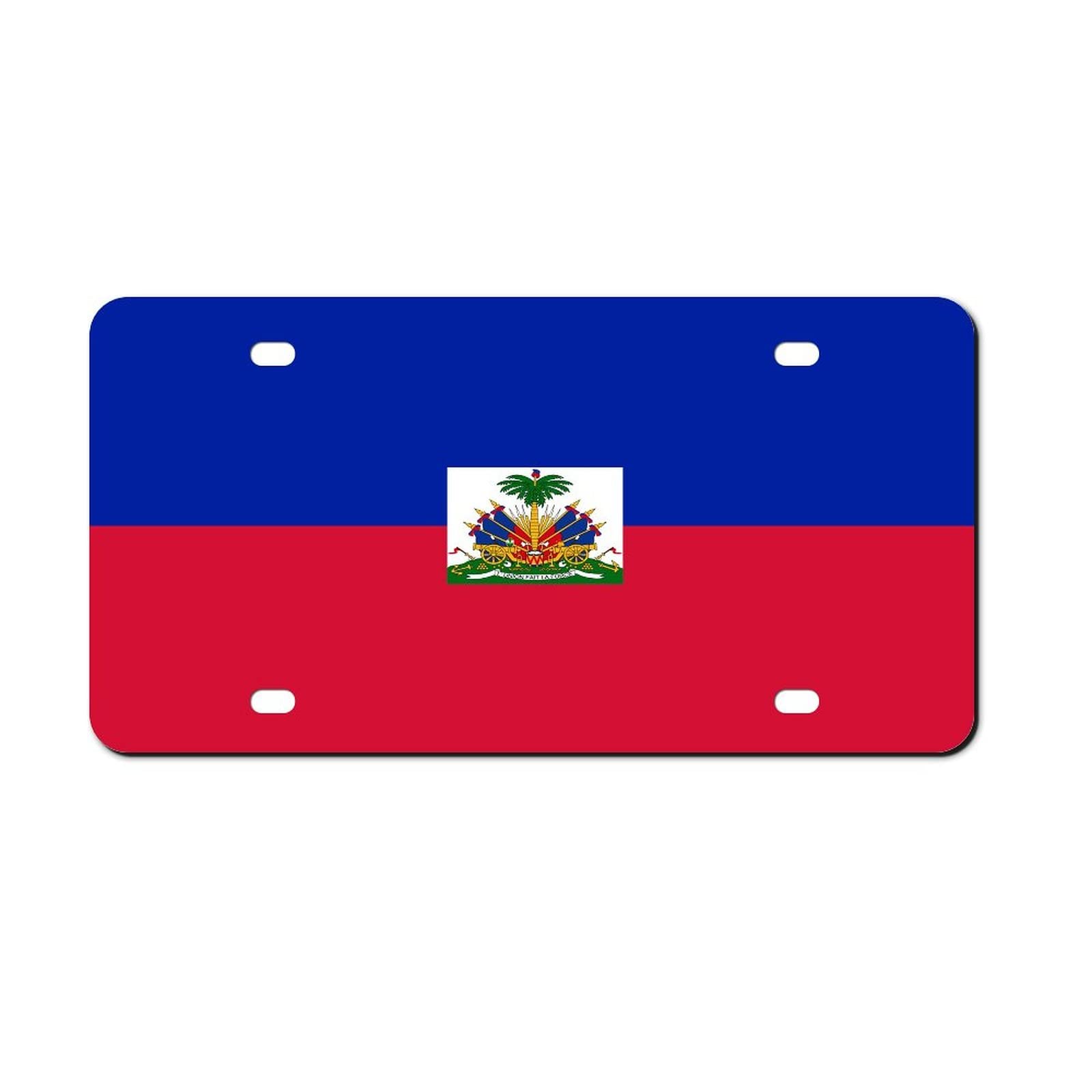 Higoss Kennzeichenrahmen mit Haiti-Flagge, Nummernschild-Rahmen, vorne, Aluminium, Metall, Nummernschilder, dekorativ, 15,2 x 30,5 cm von Higoss