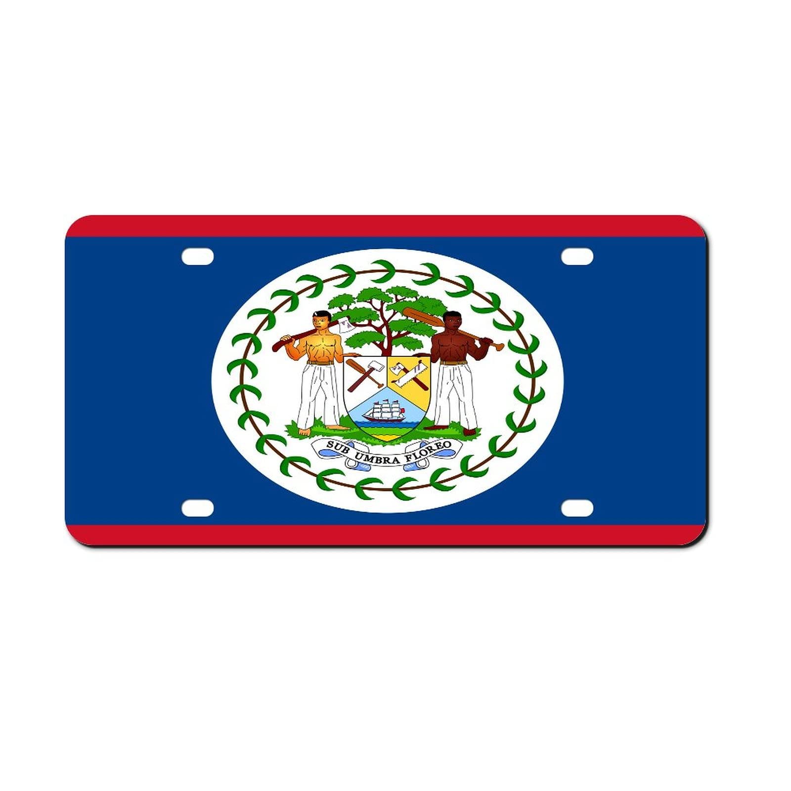 Higoss Nummernschild Belize Flagge Nummernschild Rahmen, Front Aluminium Metall Nummernschild Auto Auto Tag, Dekorative Neuheit Nummernschild Abdeckung Rahmen 15,2 x 30,5 cm von Higoss