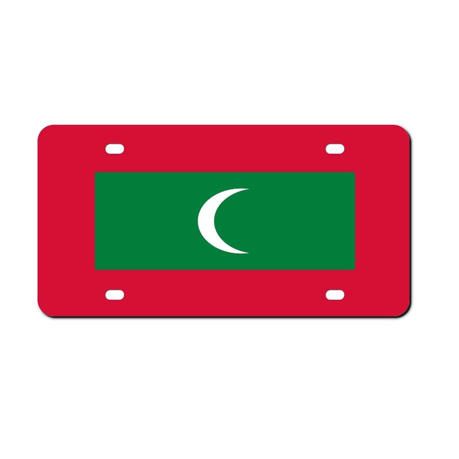 Higoss Nummernschild-Flagge der Malediven-Flagge, Nummernschildrahmen, Aluminium-Metall-Nummernschild, Auto-Anhänger, dekorativer Nummernschild-Abdeckrahmen 15,2 x 30,5 cm von Higoss