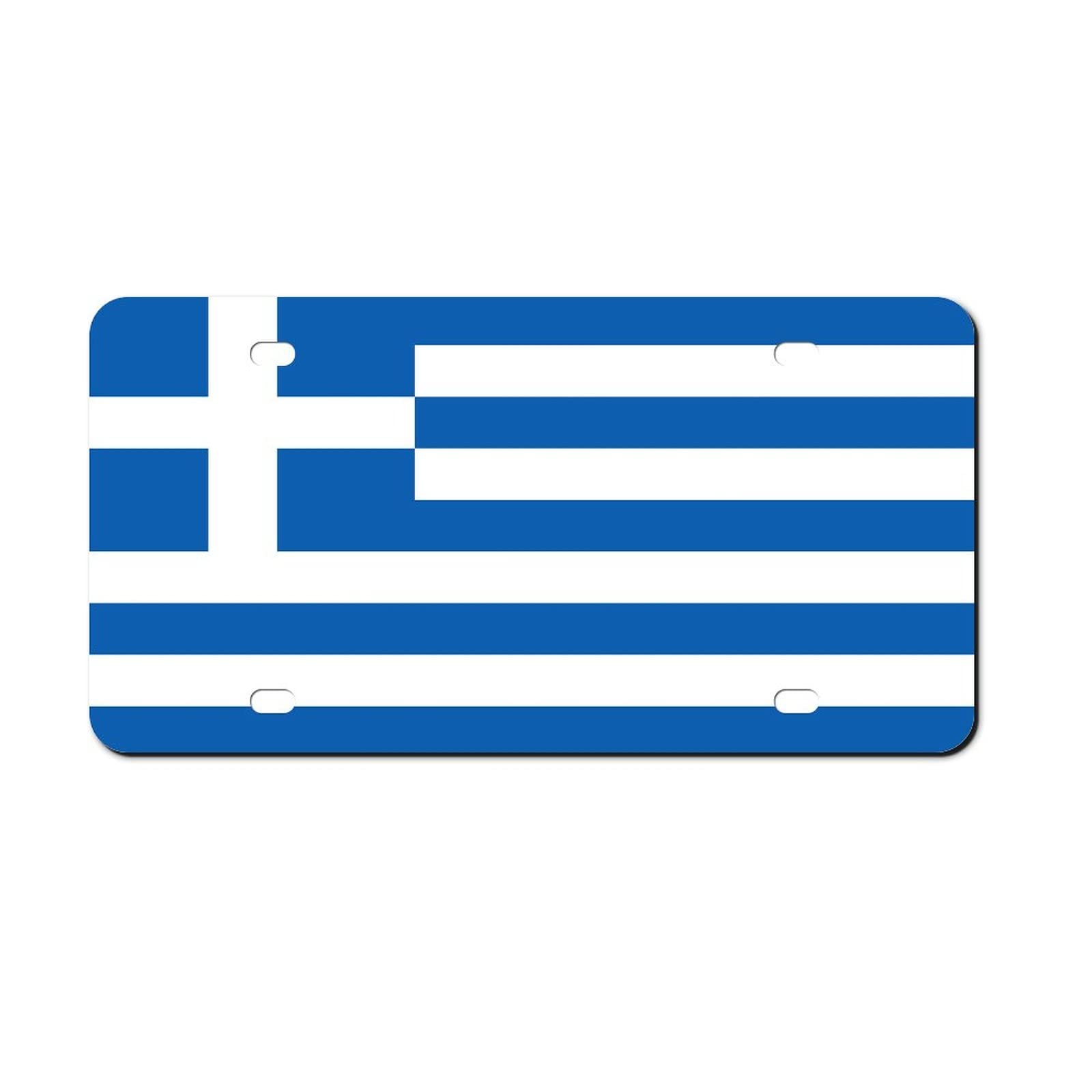 Higoss Nummernschild Griechenland Flagge Nummernschild Rahmen Vorne Aluminium Metall Kennzeichen Auto Tag Dekorative Neuheit Nummernschild Abdeckung Rahmen 15,2 x 30,5 cm von Higoss