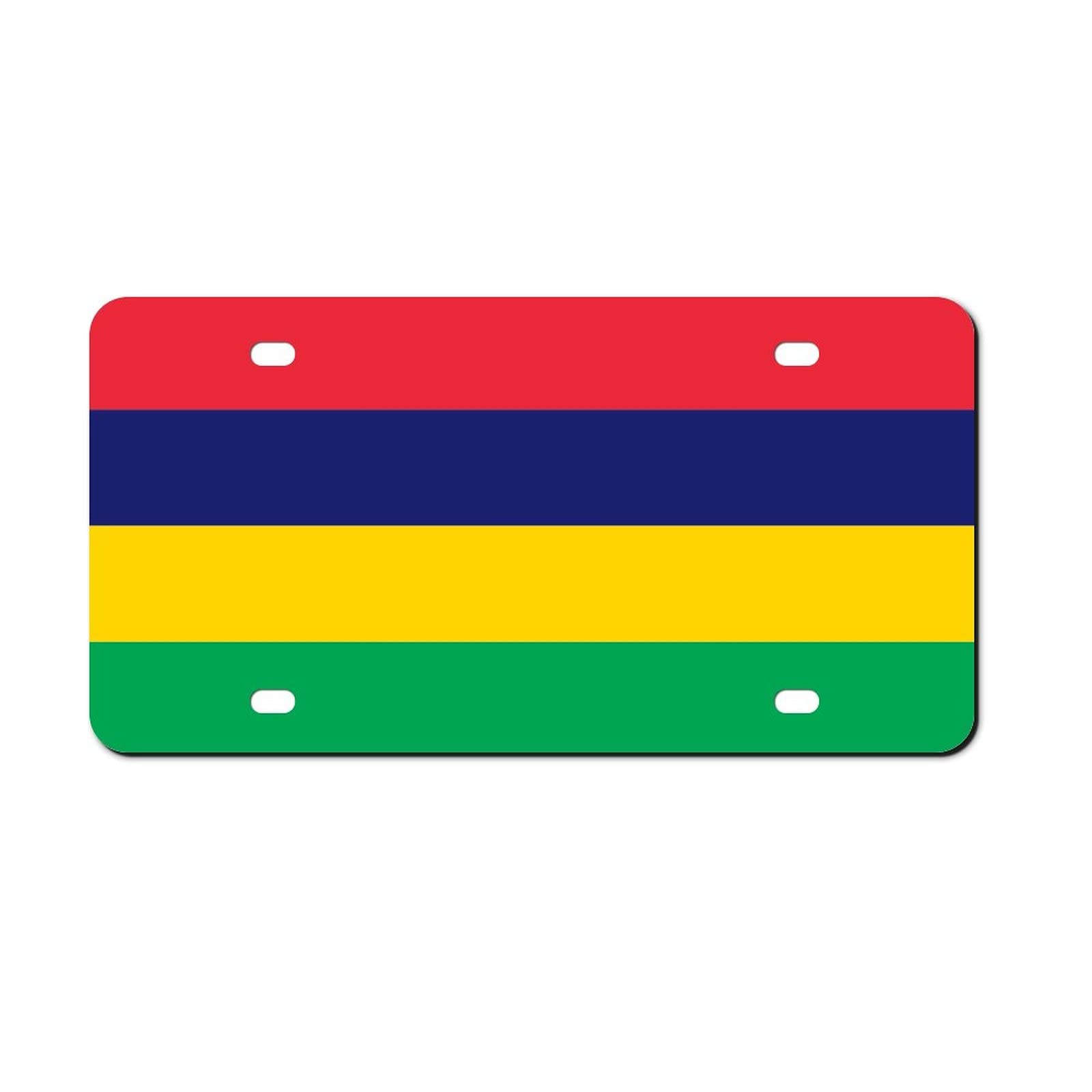 Higoss Nummernschild-Rahmen mit Mauritius-Flagge, Nummernschild-Rahmen, Aluminium-Metall-Nummernschild, Auto-Anhänger, dekorativer Nummernschild-Abdeckrahmen 15,2 x 30,5 cm von Higoss