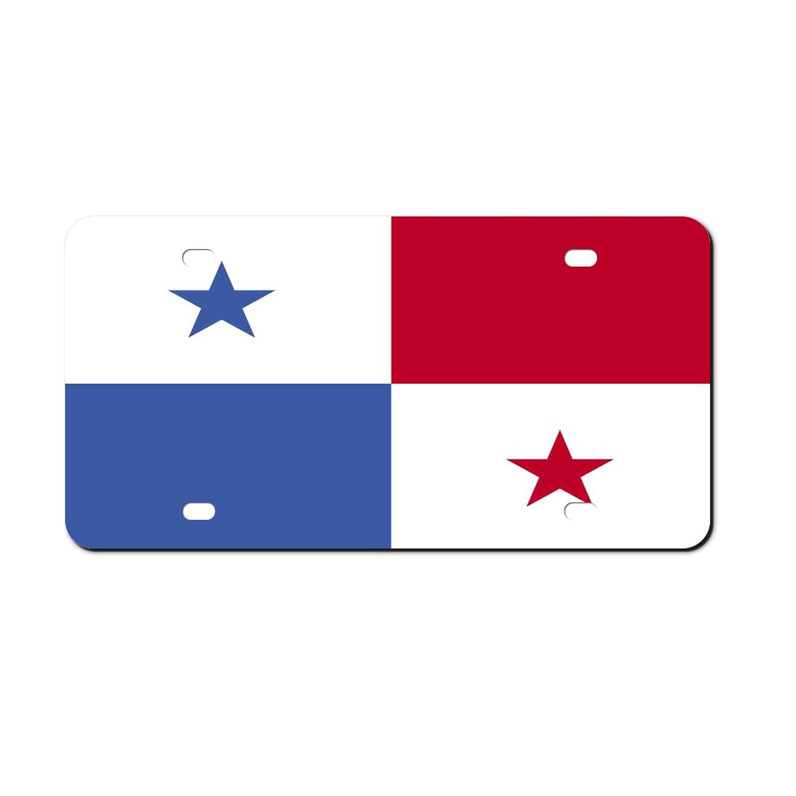 Higoss Nummernschild Panama Flagge Kennzeichenrahmen vorne Aluminium Metall Nummernschild Autoanhänger Dekorative Neuheit Nummernschild Abdeckung Rahmen 15,2 x 30,5 cm von Higoss