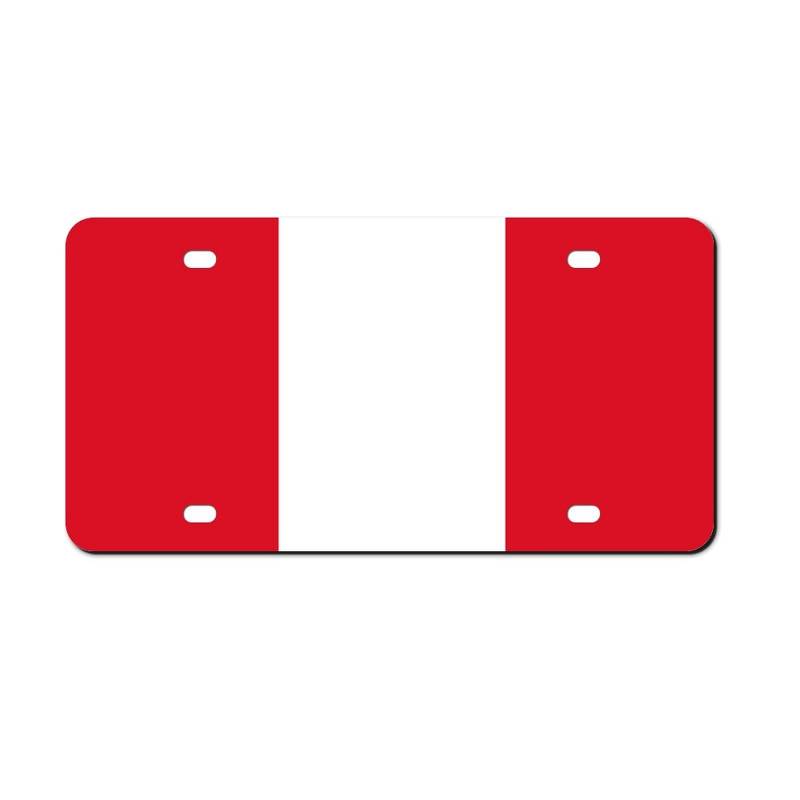 Higoss Nummernschild Peru Flagge Nummernschild Rahmen Vorne Aluminium Metall Kennzeichen Auto Tag Dekorative Neuheit Nummernschild Abdeckung Rahmen 15,2 x 30,5 cm von HIGOSS