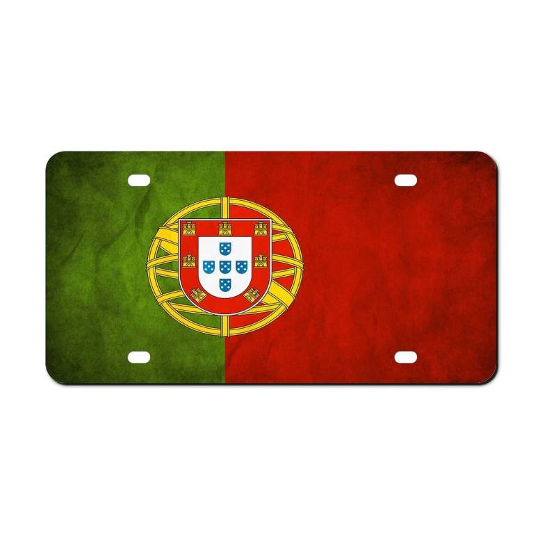 Higoss Nummernschild Portugal Flagge Nummernschild Rahmen, Front Aluminium Metall Nummernschild Auto Auto Tag, Dekorative Neuheit Nummernschild Abdeckung Rahmen 15,2 x 30,5 cm von Higoss