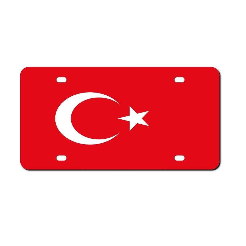Higoss Nummernschild Türkei Flagge Nummernschild Rahmen, Front Aluminium Metall Nummernschild Auto Auto Tag, Dekorative Neuheit Nummernschild Abdeckung Rahmen 15,2 x 30,5 cm von Higoss