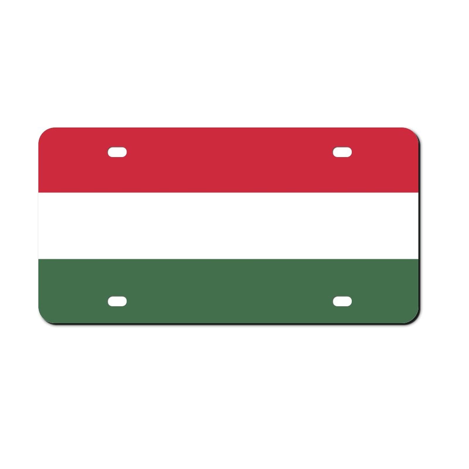 Kennzeichenrahmen mit Ungarn-Flagge, Nummernschild-Rahmen, vorne, Aluminium, Metall, Nummernschild, dekorativ, 15,2 x 30,5 cm von Higoss