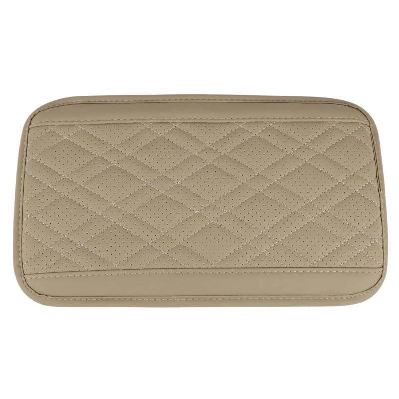 Hihaha Auto Mittelkonsole Abdeckung Armlehnen Abdeckung Mit Aufbewahrungstasche 30x18x1.5cm / 11.81"x7.09"x0.59" Beige Nappa Leder von Hihaha