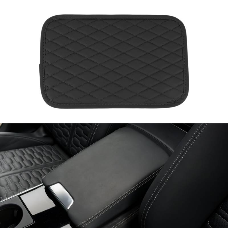 Hihaha Auto Mittelkonsole Abdeckung Mittelkonsole Kissen 11,81"x7,87"x0,59" Schwarz Nappa Leder von Hihaha