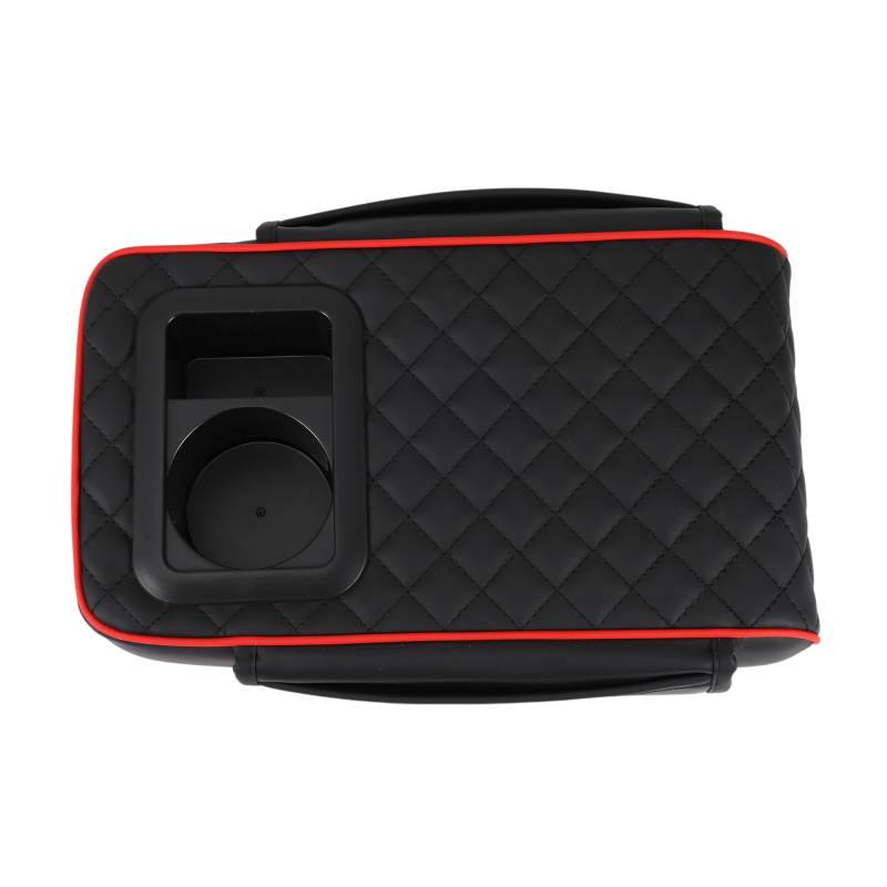 Hihaha Auto Mittelkonsole Abdeckung Universelle Auto Armlehne Aufbewahrungsbox Multifunktional 34x19x7cm Schwarz Nappa Leder von Hihaha
