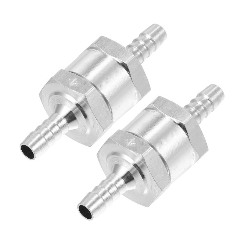 Hihaha Kraftstoffleitung Rückschlagventil/Inneres Rückschlagventil für Kraftstoffsysteme/Langlebiges Aluminiumlegierung 1/4" 6mm OD / 2 Stück von Hihaha