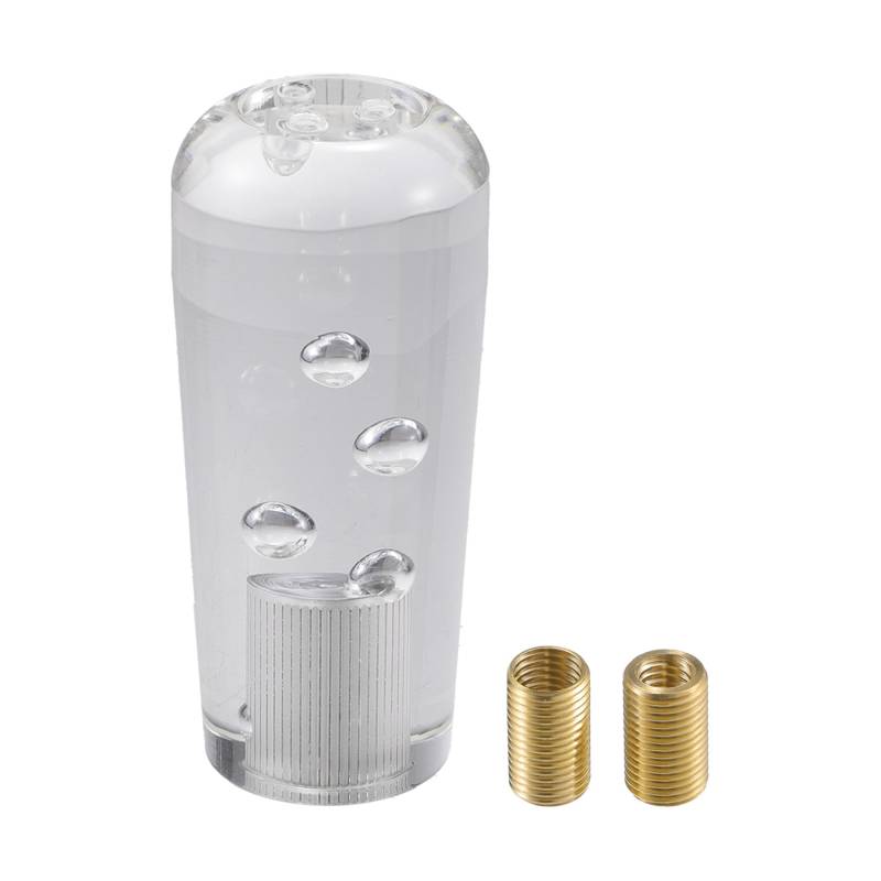 Hihaha Schaltknauf mit 2 Adaptern/Vorderer Gangschaltknauf für Automatik- und Schaltfahrzeuge/Schaltknauf aus Acryl mit Kunststoffkristall 10 cm / 1 Set Transparent von Hihaha