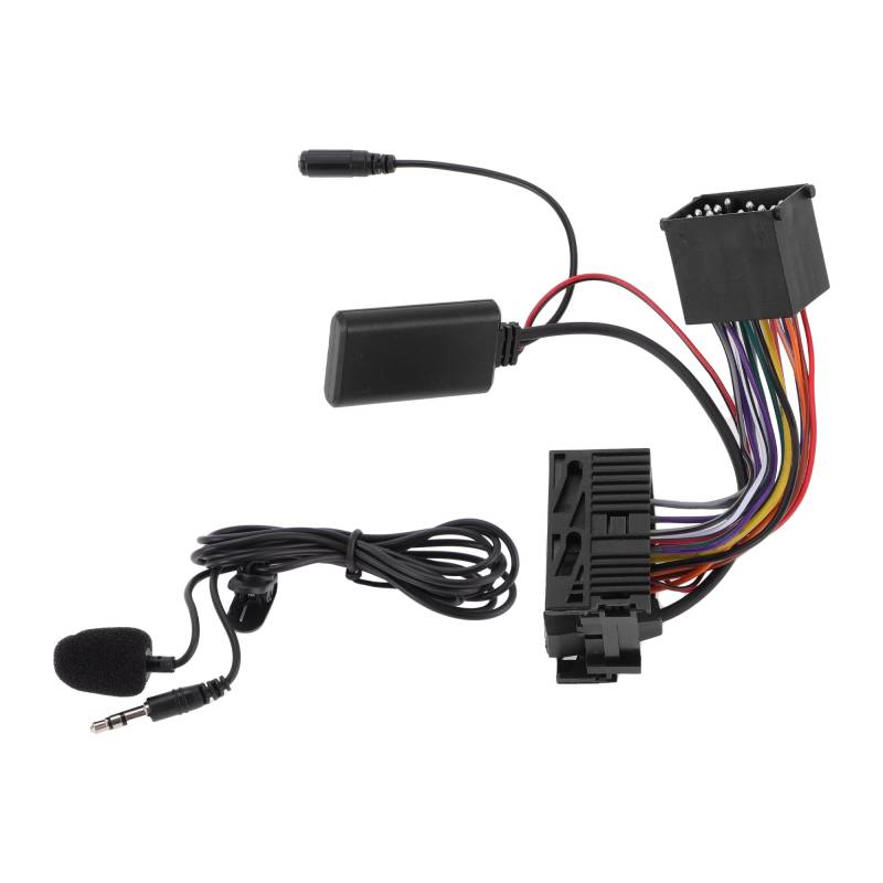 Hihaha Stereo Radio Kabelbaum mit Mikrofon Freisprecheinrichtung für BMW E46 3er Bluetooth AUX Adapter Musik Kabel Bequem 11.5cm 1 Set Schwarz von Hihaha