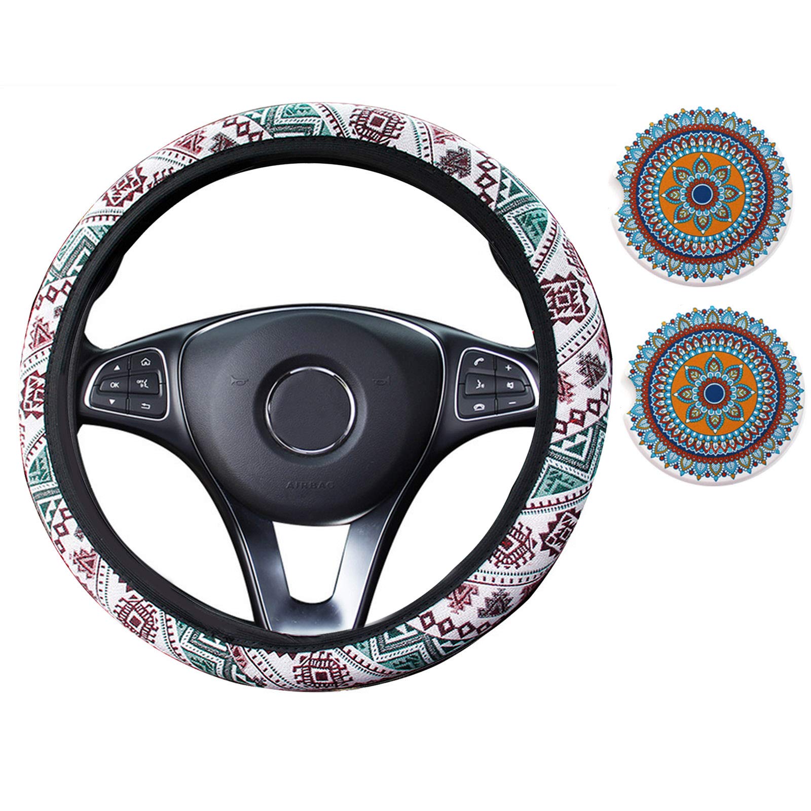 Lenkradhülle Lenkrad Abdeckung Boho,Lenkradhülle Lenkradbezug für Damen,Autozubehör für Frauen Lenkradhülle Lenkrad Abdeckung Boho,Lenkradhülle Lenkradbezug für Damen,Autozubehör für Frauen von Hiistaring